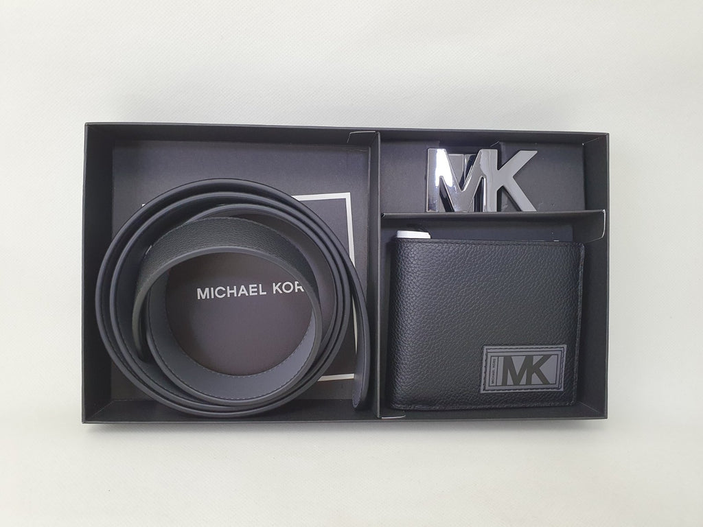 MK Men Belt + Bifold Wallet Set