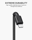 Aukey Braided Nylon USB-C to Lightning Cable (18cm/0.59ft)